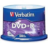 Verbatim 4.7GB up to16x Branded Recordable Disc DVD+R - 50 Disc Spindle 95037