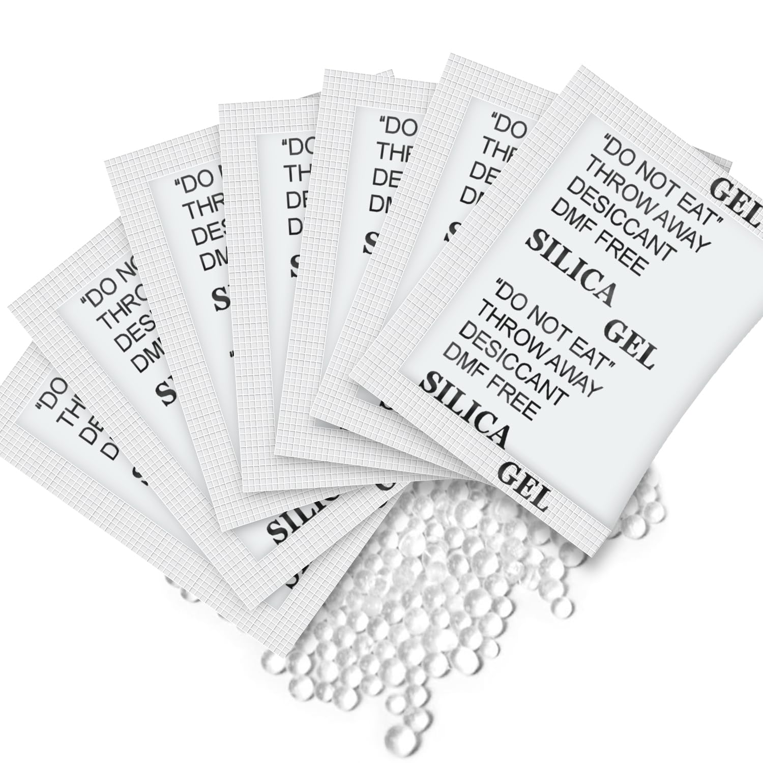 Weriirew Pack of 60 Silica Ge Moisture Desiccant Packets, Non-Toxic Moisture Absorber Bags for Clothes, Food, Room, Kitchen(3g/pack)