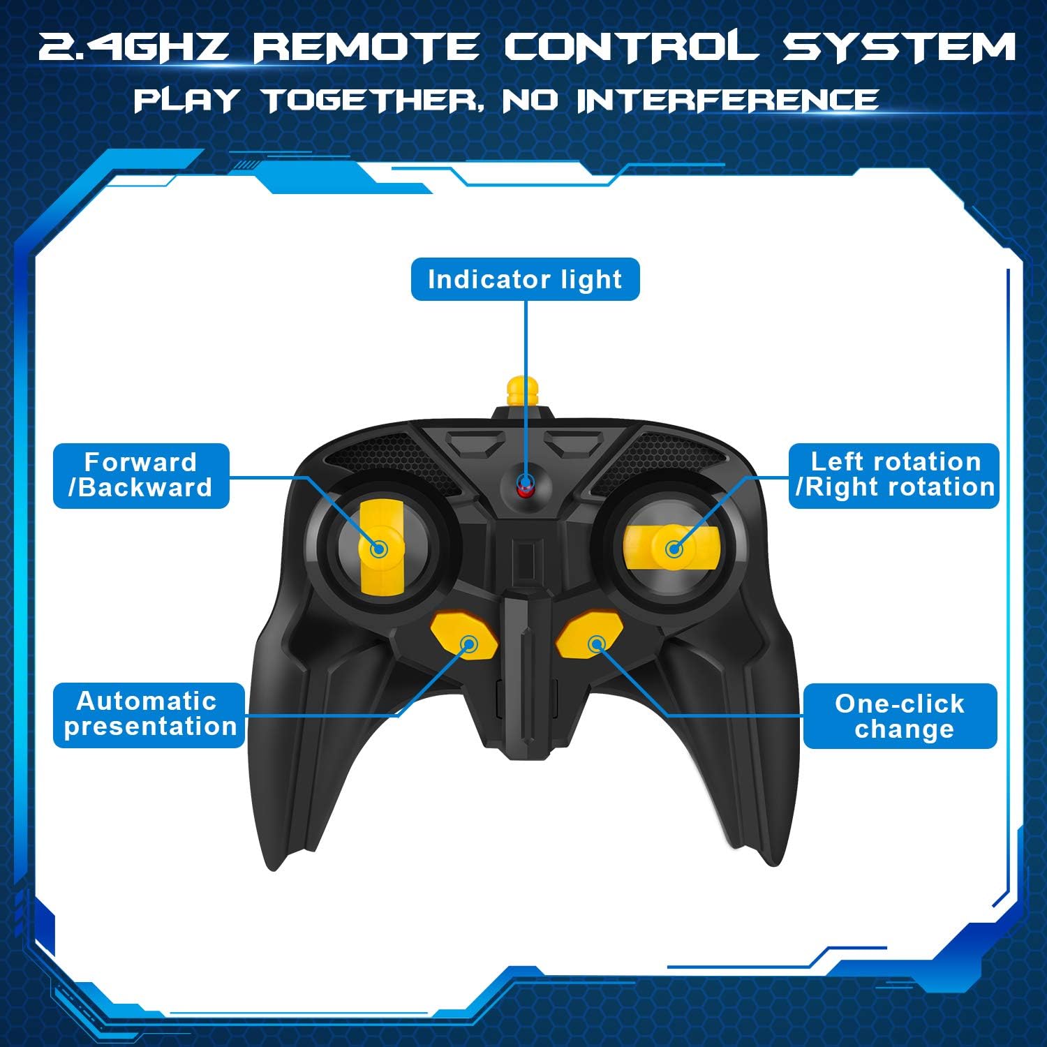 ZENFOLT Transform Car Robot, Remote Control Car One Button Transforms into Robot with Flashing Lights, RC Transforming Police Car Toy with 360 Degree Rotating Drifting: Toys & Games
