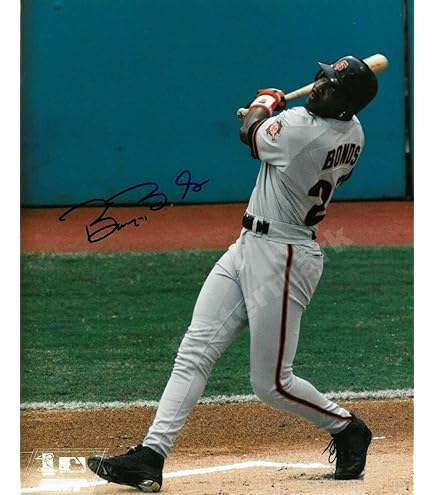 Amazon.com: Barry Bonds Iconic Home-Run Signed Photo Autograph