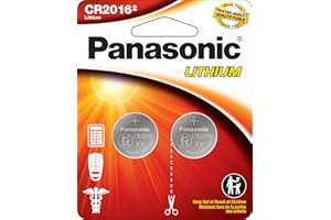 Panasonic CR2016 3.0 Volt Lithium Coin Cell Batteries – 2 Pack