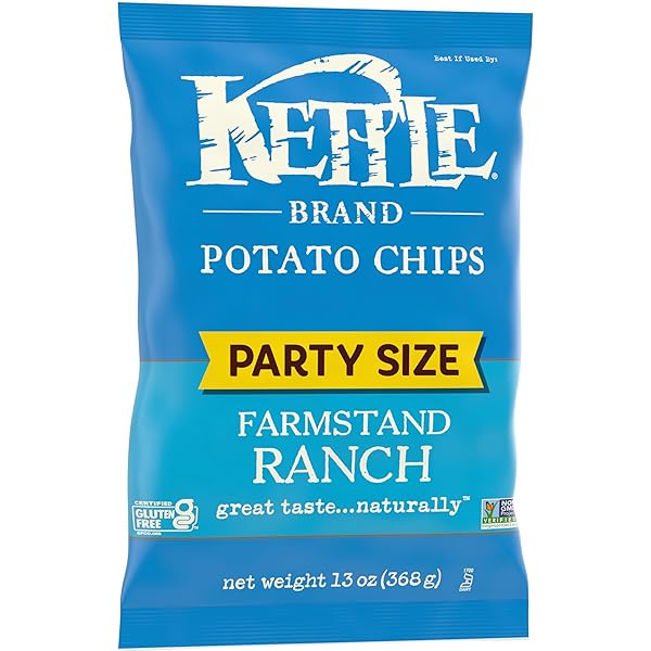 KETTLE BRAND POTATO CHIPS, FARMSTAND RANCH KETTLE CHIPS, PARTY SIZE, 13 OZ