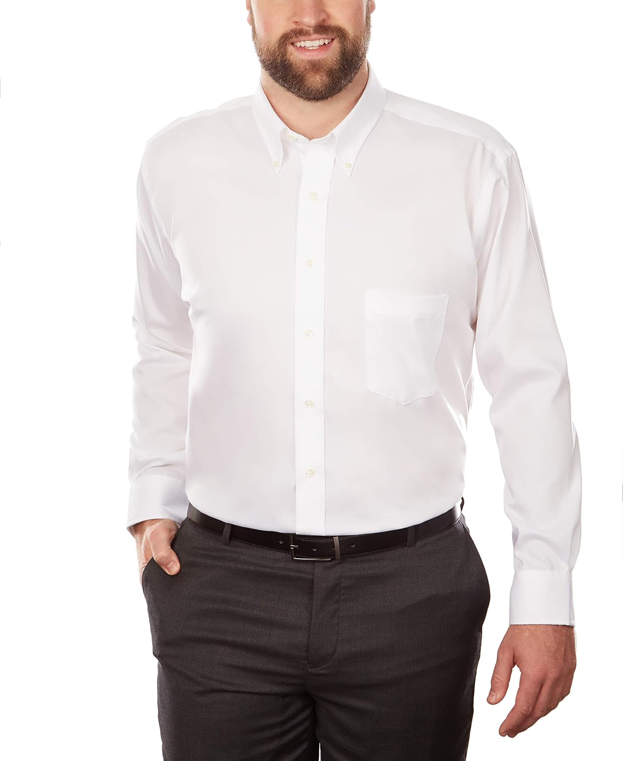 Eagle BIG FIT Dress Shirts Non Iron Stretch Button Down Collar Solid (Big and Tall): Clothing
