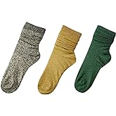 CENAST 2 Pairs Women's Novelty Glitter Ankle Socks Casual Ladies Bright Retro Sox Piles Sock