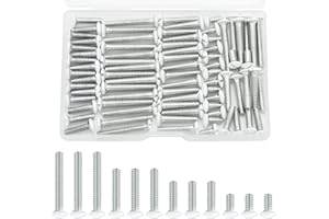 White Wall Screws, 100 Pieces - 4 Sizes 6-32 Thread, Perfect Replacement for Outlet & Light Plate Screws
