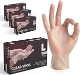The Real Touch Vinyl Gloves Powder Free Extra Strong Box of 100 Clear view 1