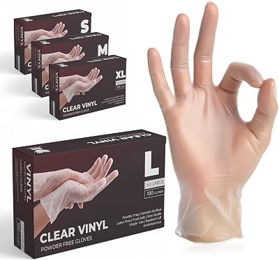 The Real Touch Vinyl Gloves Powder Free Extra Strong Box of 100 Clear