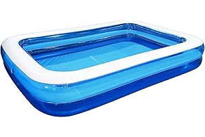 OUTRAVELER Inflatable Kiddie Swimming Pool,Outdoor Blow Up Rectangular Pool for Kids and Toddler(120"x72"x20")
