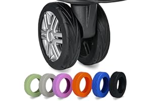 KOVNGE Upgrade Luggage Wheel Covers, 8pcs Suitcases Wheel Protector,Wear-Resistant, Anti-Noise, Silicone Protectors For 2-2.4"Luggage Spinner,Accessories for Travel（Black）