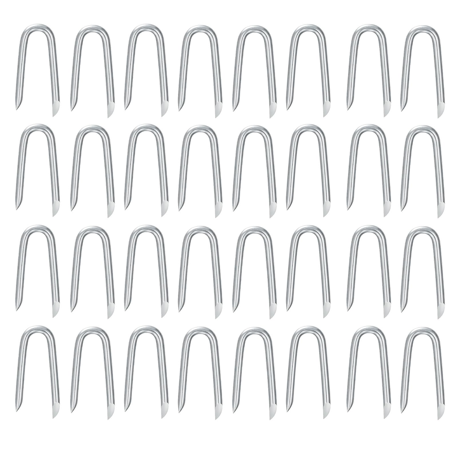 KINGLAKE 100Pcs 18mm x 1.8mm Small U Nails Galvanised Netting Staple for Chicken Wire，Fencing, Mesh