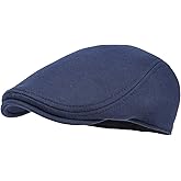 FEINION Men Cotton Newsboy Cap Soft Fit Cabbie Hat