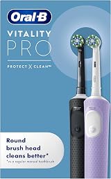 Oral-B Vitality Pro 2x Electric Toothbrushes 3 Modes 2 Heads UK Plug Black