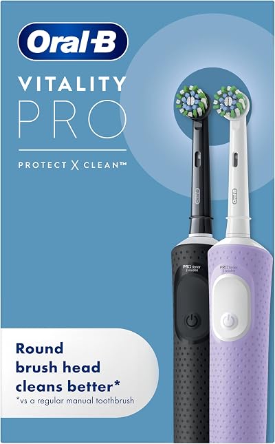 Oral-B Vitality Pro 2x Electric Toothbrushes 3 Modes 2 Heads UK Plug Black