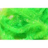 Hareline Cotton Chenille Thread Cord, 15mm, Fl Green Chartreuse #132, 4 Yards per Package, Yarn &amp; Chenille