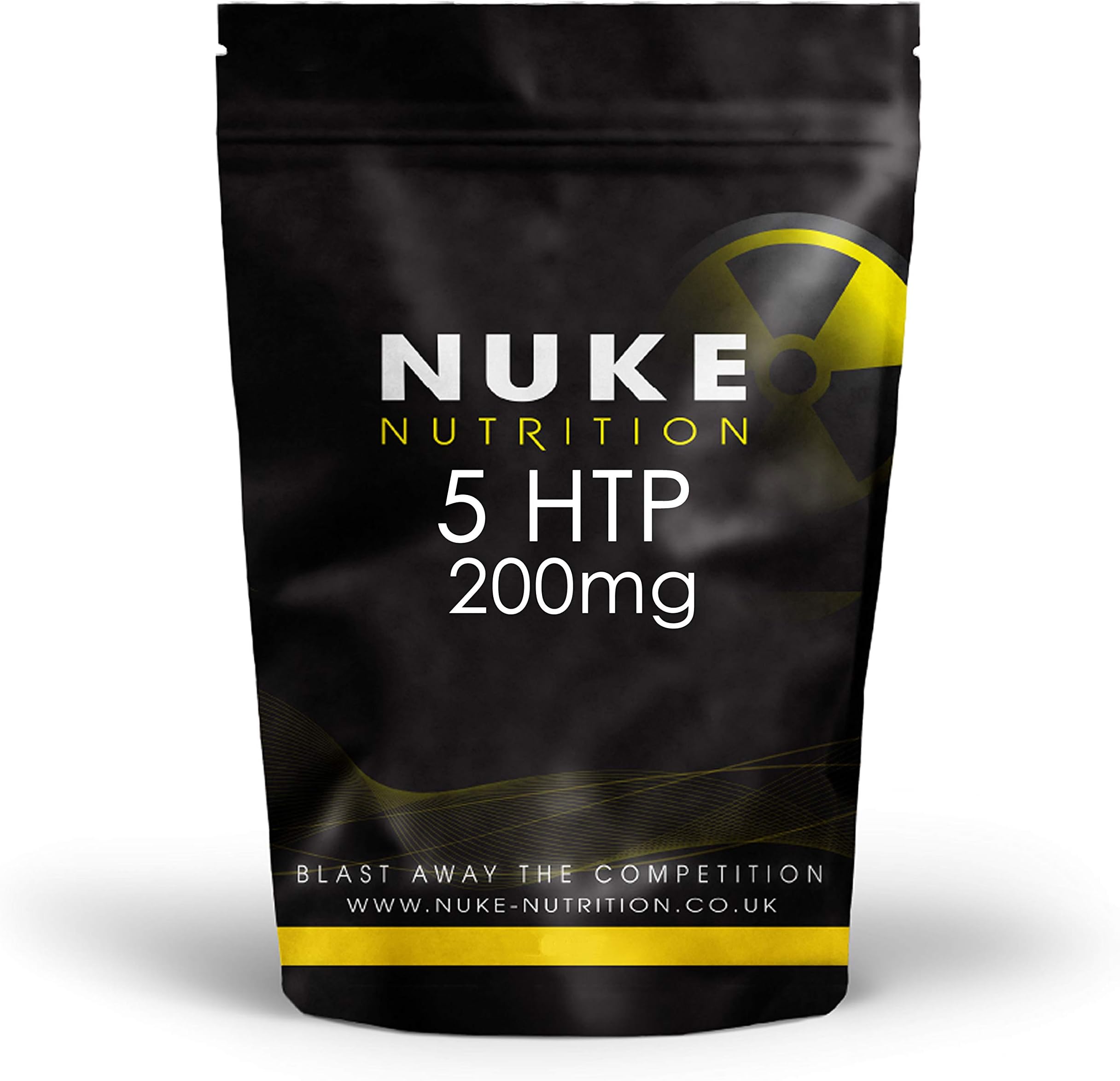Nuke Nutrition 5HTP 200mg Vegan Tablets | 60 Gluten & Dairy Free 5-HTP High Strength Capsules Promote Healthy Sleeping Patterns | 5 HTP Supplement Contains Serotonin to Help Against Stress & Anxiety