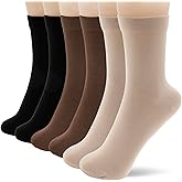 Ivyhouse Thin Crew Socks for Women - Dress Socks - Soft Cotton Socks - Crew Socks for Business Trouser Casual 3-6 Pairs