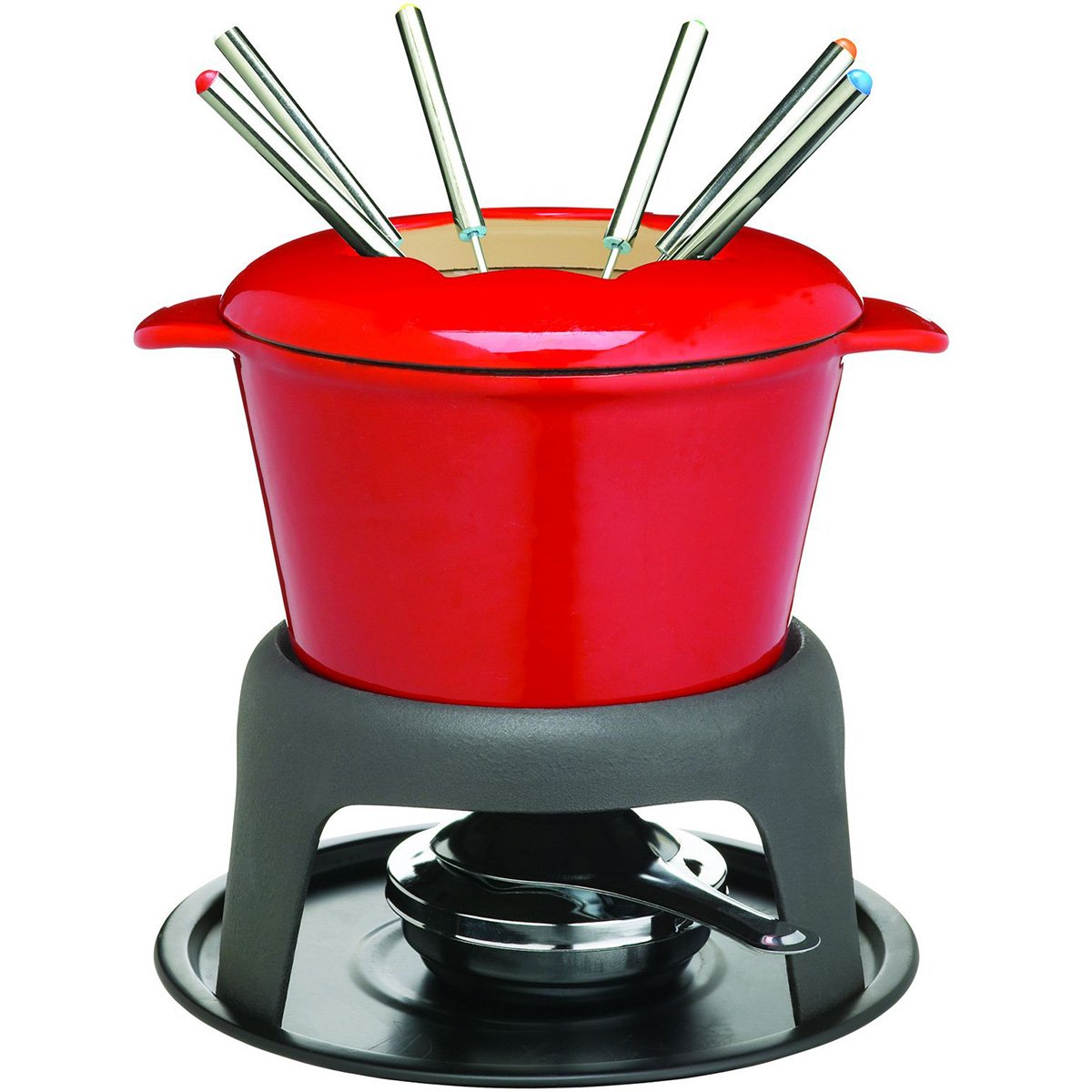 MasterClass Cast Iron Meat / Cheese / Chocolate Fondue Set, 21 x 18 cm