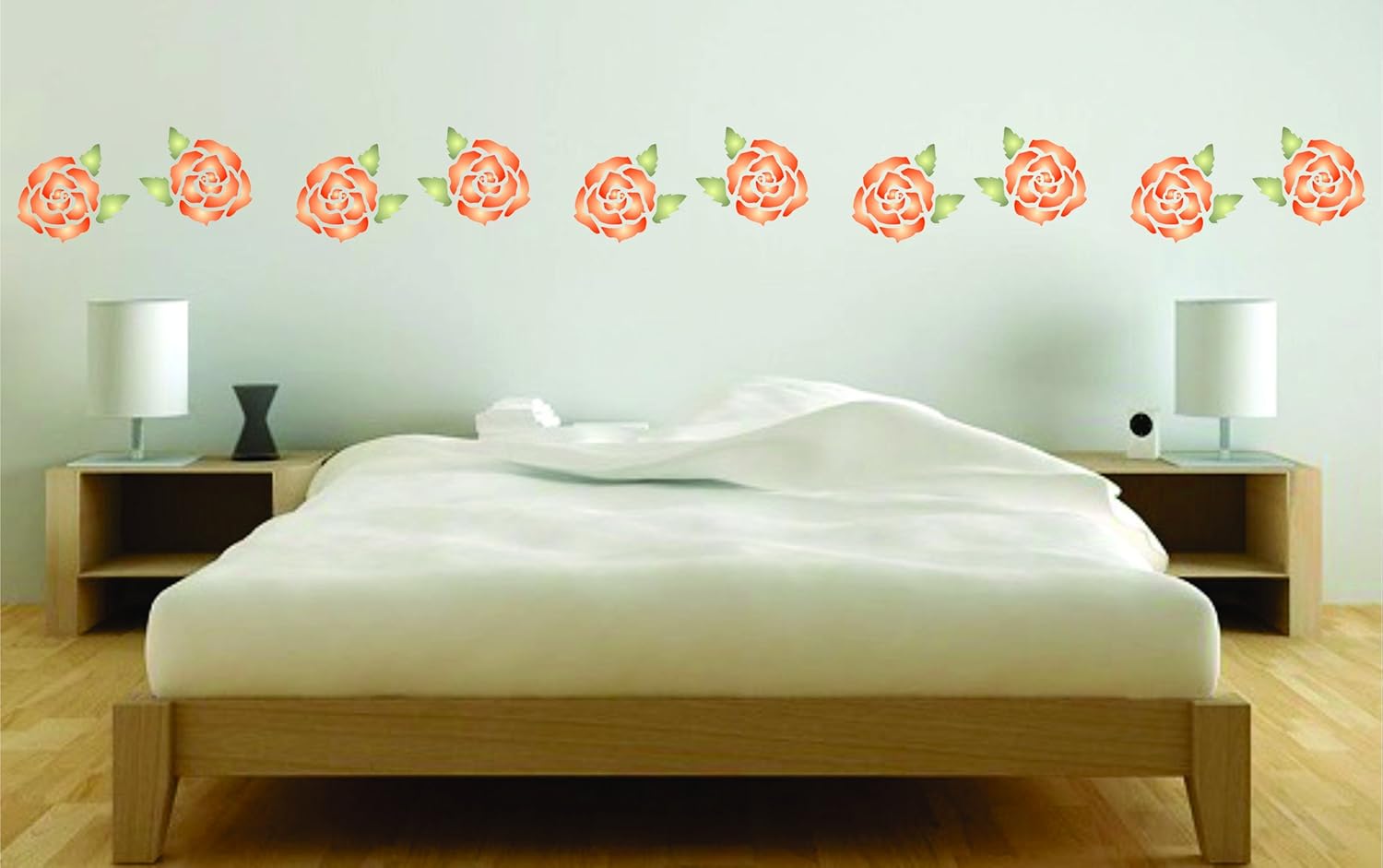 Rose Stencil - 8 x 8cm (XS) - Reusable Large Flower Pattern Plant Wall Stencil Template - Image 4
