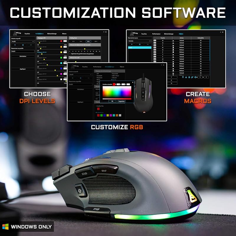 Kult Nitrogen Core - Ratón Gaming con Cable 12800 dpi RGB