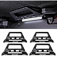 EVGoXMods Front Rear Grab Handles with LED Lights Compatible with 2021-2025 Ford Bronco 4 Door Aluminum Grip Handles with Dome Lamp Interior Accessories