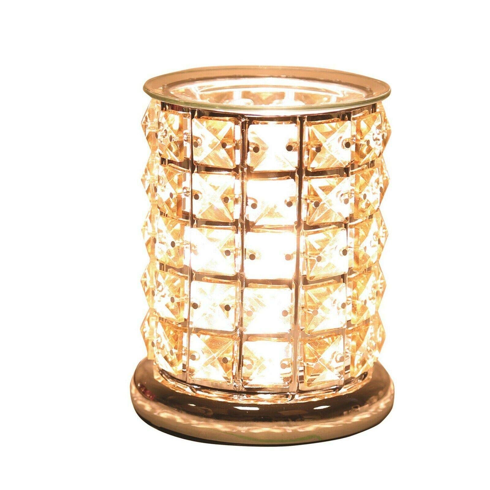 Aroma Electric Wax Melt Burner Touch On/Off Amber Crystal Cylinder