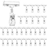 30 PCS Double Sided Clips Clear Sign Clips for Merchandise Display, Acrylic Price Tag Sign Holders on Clothing Rack, Rotatable Pop Clamps for Sale Retail Display