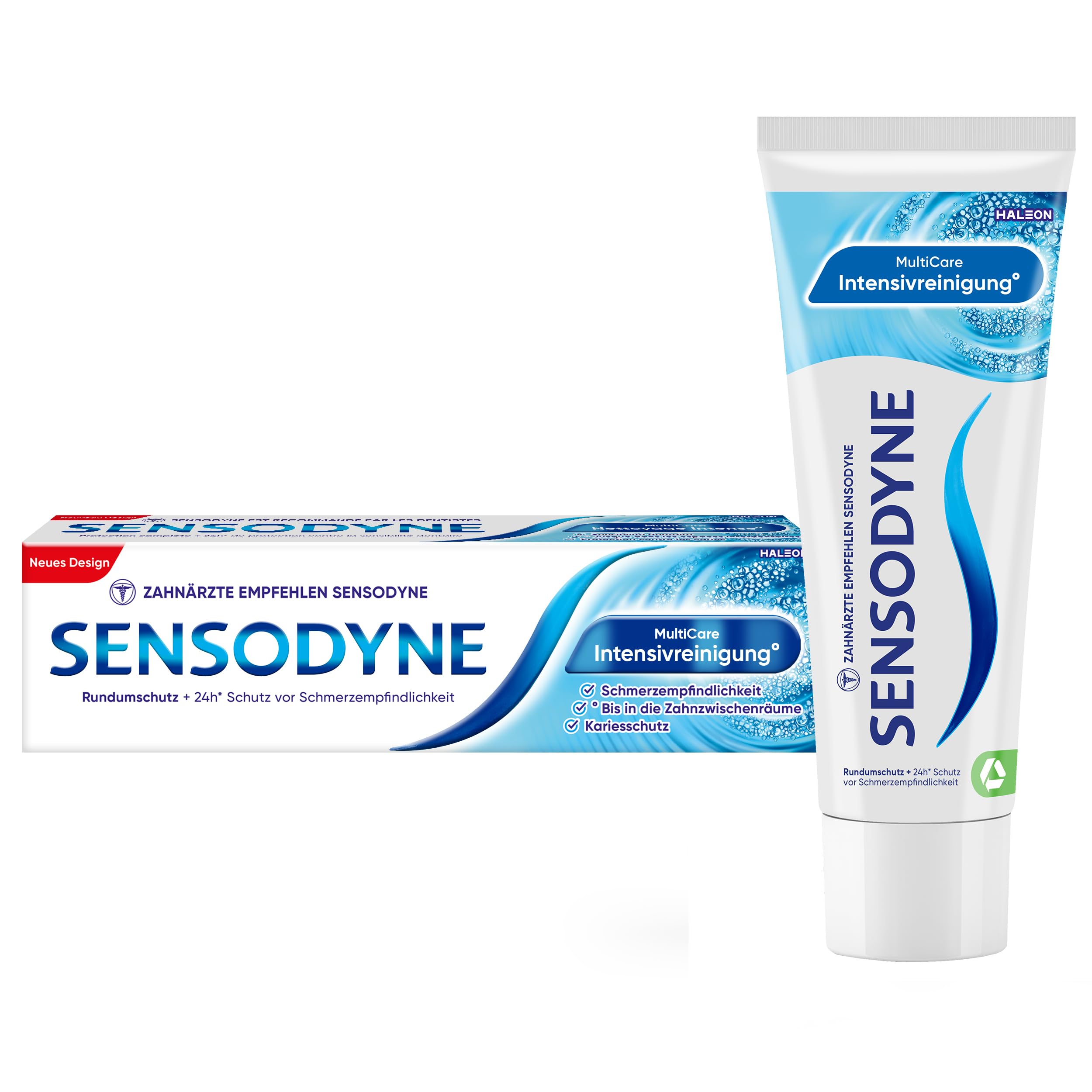 Sensodyne MultiCare Intensivreinigung° Zahnpasta, 75ml, tägliche Zahncreme mit Fluorid, bei schmerzempfindlichen Zähnen