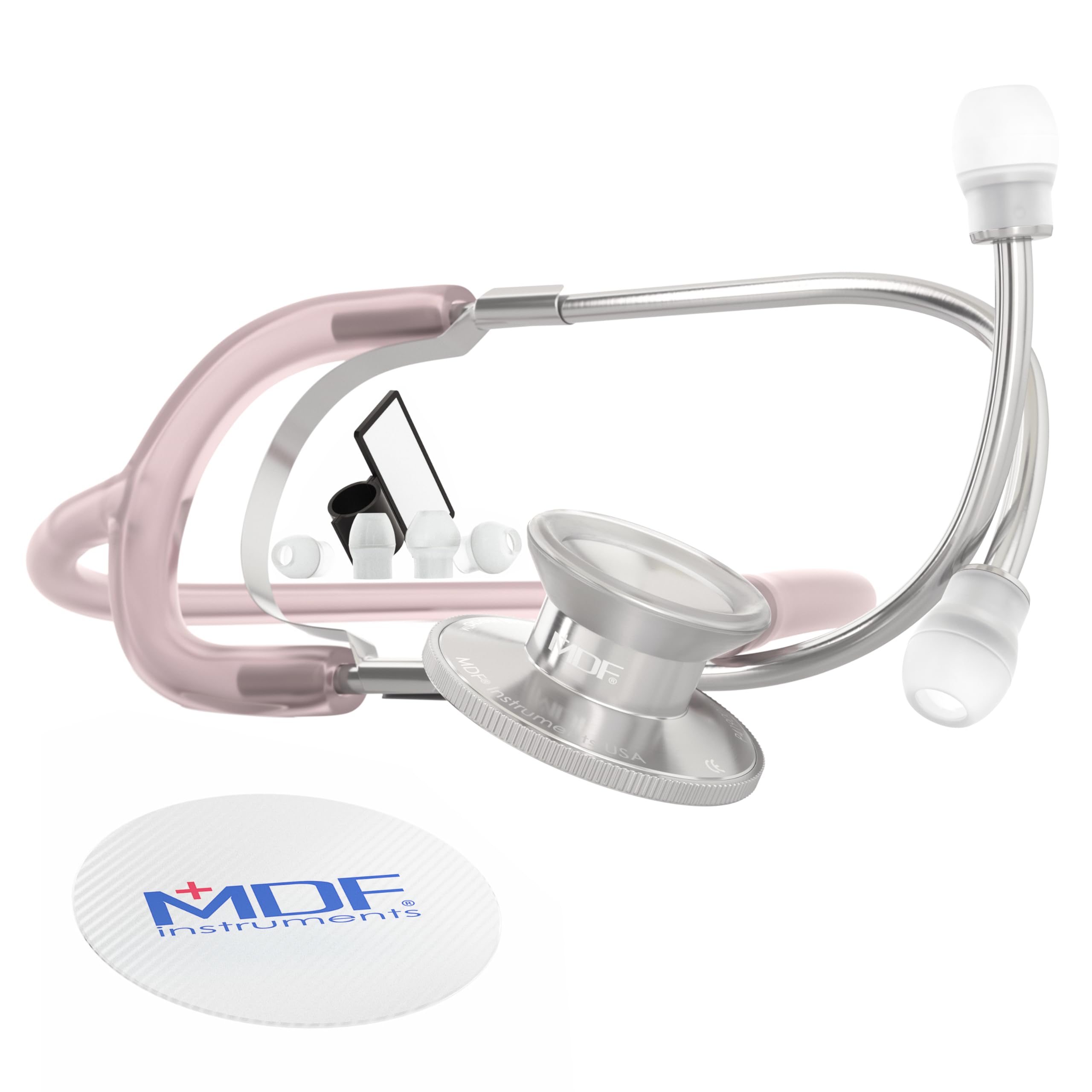 MDF Instruments, Dual Head Lightweight Stethoscope (MDF747) (Translucent Pink (CosmoiCE))