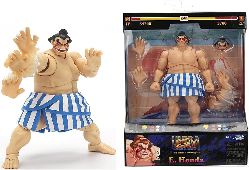 Jada Street Fighter II E. Honda 6" Tall Action Figure Fully Articulated