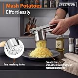 SPEENSUN Potato Ricer with 3 Discs Stainless Steel Heavy Duty Masher view 2