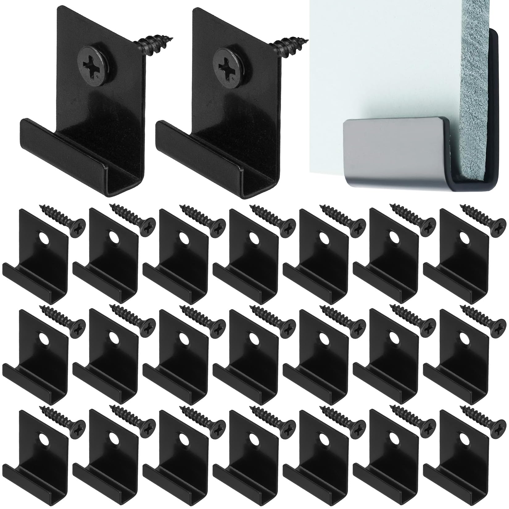 zrfgbxim 35 Pcs Composite Decking Clips, Hidden Deck Fasteners, Composite Decking Boards Clips, 8mm Fasteners Stainless Steel Fixings, Deckings Hidden Starter Board Clip with 35 Screws