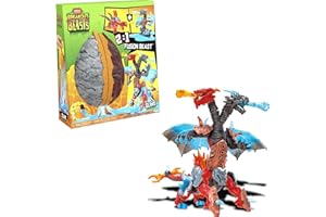 Mega Construx Breakout Beasts 2-in-1 Fusion Beast Construction Set with 2 Buildable Figures, Slime for Kids