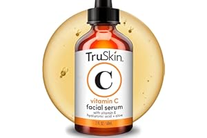 TruSkin Vitamin C Serum For Face – Anti Aging Formula with Vitamin C, Hyaluronic Acid, Vitamin E – Brightening Serum – Improv