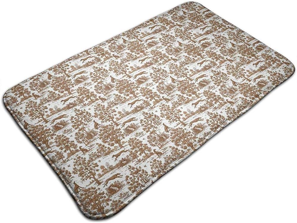 Bath Mats Non-Slip Mats Brown Greyhound Toile Doormats Super Absorbent Indoor/Outdoor 19.5 * 31.5 inch(49x80 cm)