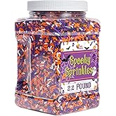 Halloween Sprinkles - 2.2 LB - Orange, Black, Purple and White Jimmies - Spooky Season Sprinkles