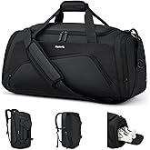 Hanke Carry On Luggage Airline Approved Duffle Bag for Travel, Multifunctional 3 In 1 Travel Duffel Bags for Traveling, 44L Weekender Overnight Gym Hiking Tote Bags for Men & Women.(Black)