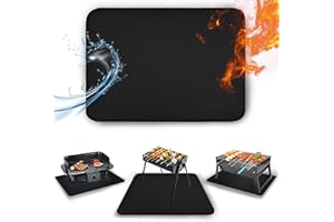 TIRIFER 20 x 25in Fireproof Grill Mat for Outdoor Grill, Heat Resistant Grill Table Mat Outdoor Grill Protector Waterproof & Oil-Proof BBQ Mat to Protect Your Prep Table and Outdoor Grill Table