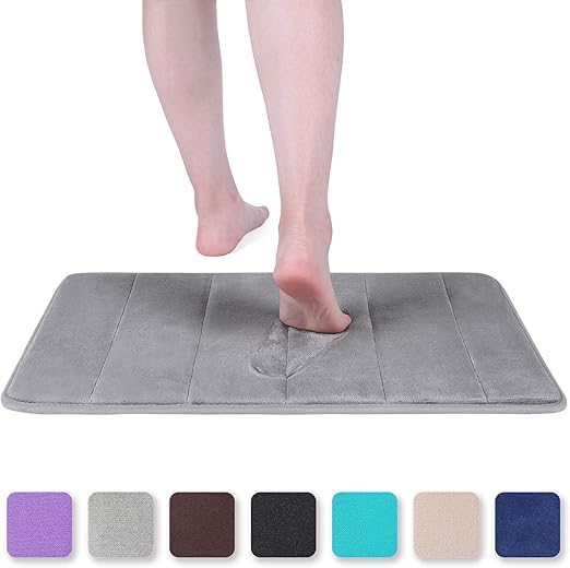 Grey Non Slip Absorbent Bathroom Rugs Rubber Back Runner Mat For Kitchen Bathroom Floors 16x24 Memory Foam Soft Bath Mats Bella Dura Com