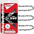 KAKEI 10 Inch Chainsaw Chain 3/8" LP Pitch .050" Gauge 40 Drive Links Fits Remington RM1035P, Worx WG309, Sun Joe SWJ803E, Craftsman - S40 (3 Chains)