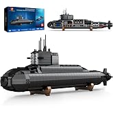 JMBricklayer Nuclear Submarine Building Sets for Adults Men, Military Submarine Toys with Lights, WW2 History Collectible Home Decor Battleship Construction Set, Army Toy Gifts, 1498PCS