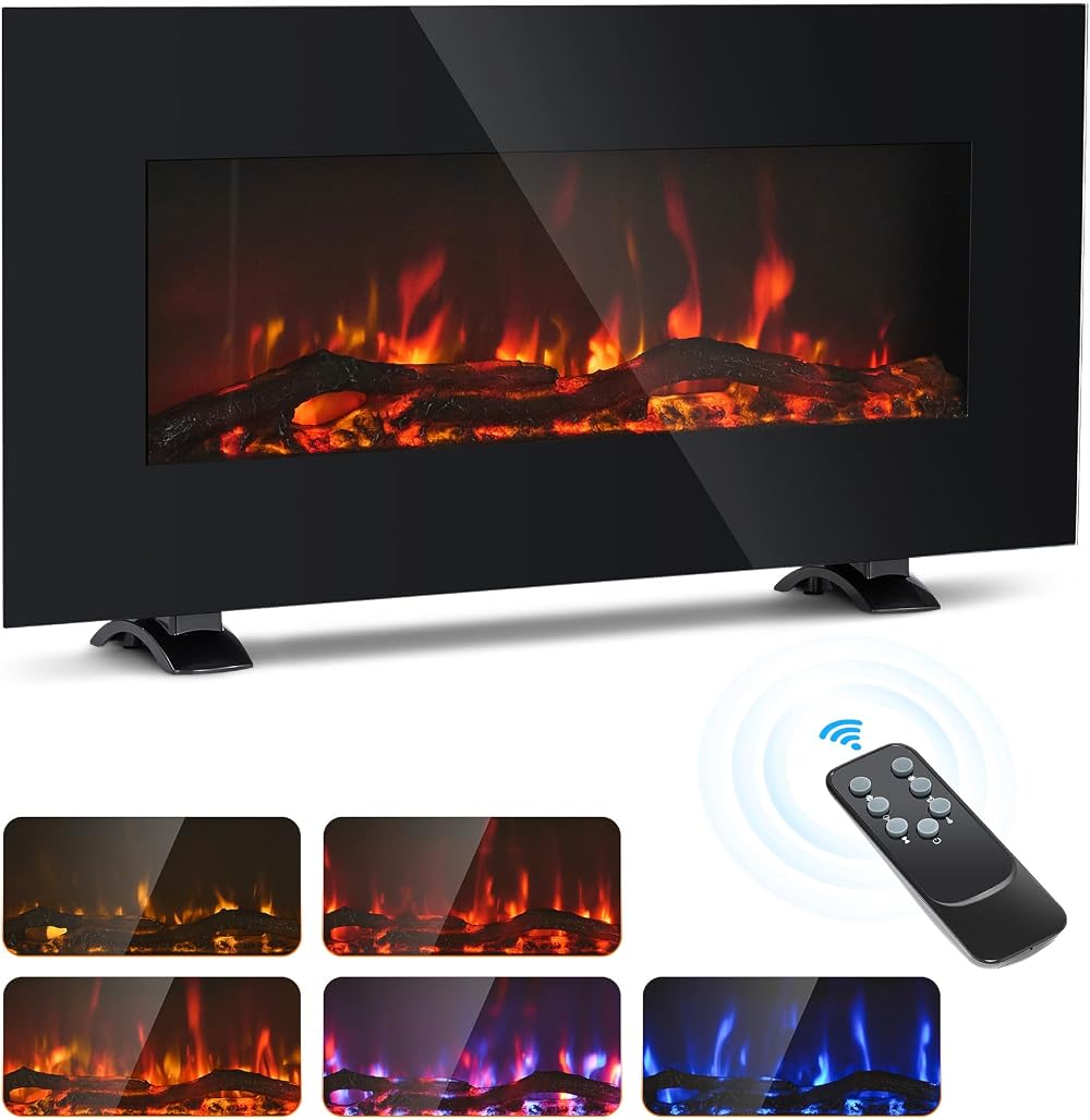 CO-Z Freestanding Electric Fireplace 85cm 900W 1800W with Remote Thermostat