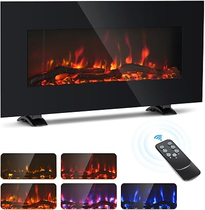 CO-Z Freestanding Electric Fireplace 85cm 900W 1800W with Remote Thermostat