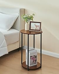 KJGKK Round Side Table, Small End Table with