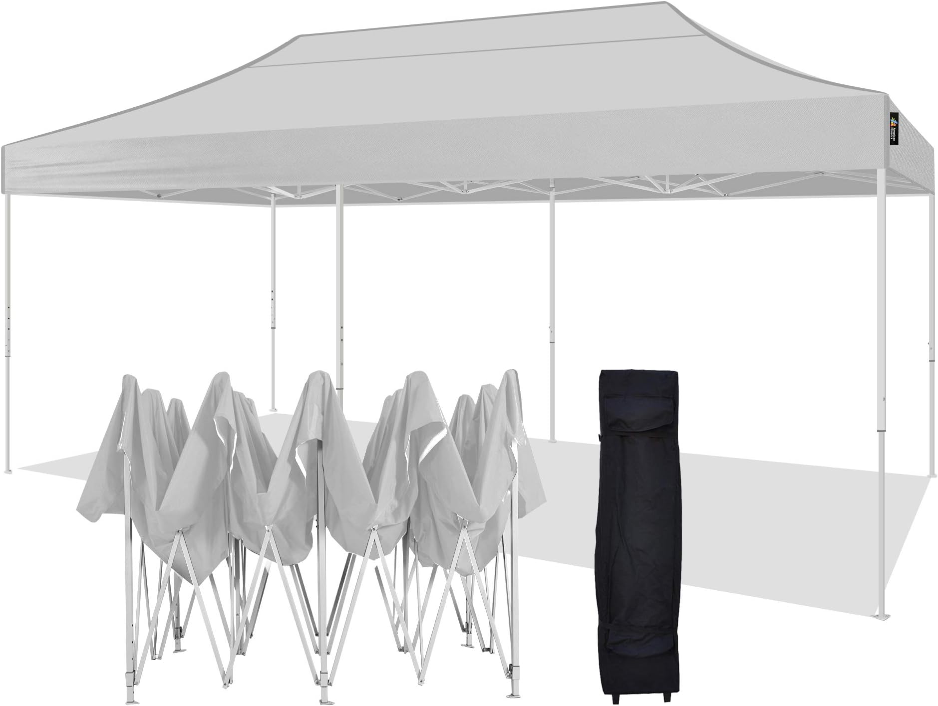 AMERICAN PHOENIX Canopy Tent 10x20 Ez Pop Up Instant Shelter Shade Heavy Duty Commercial Outdoor Party Tent (10x20FT (with Carry Bag)), White