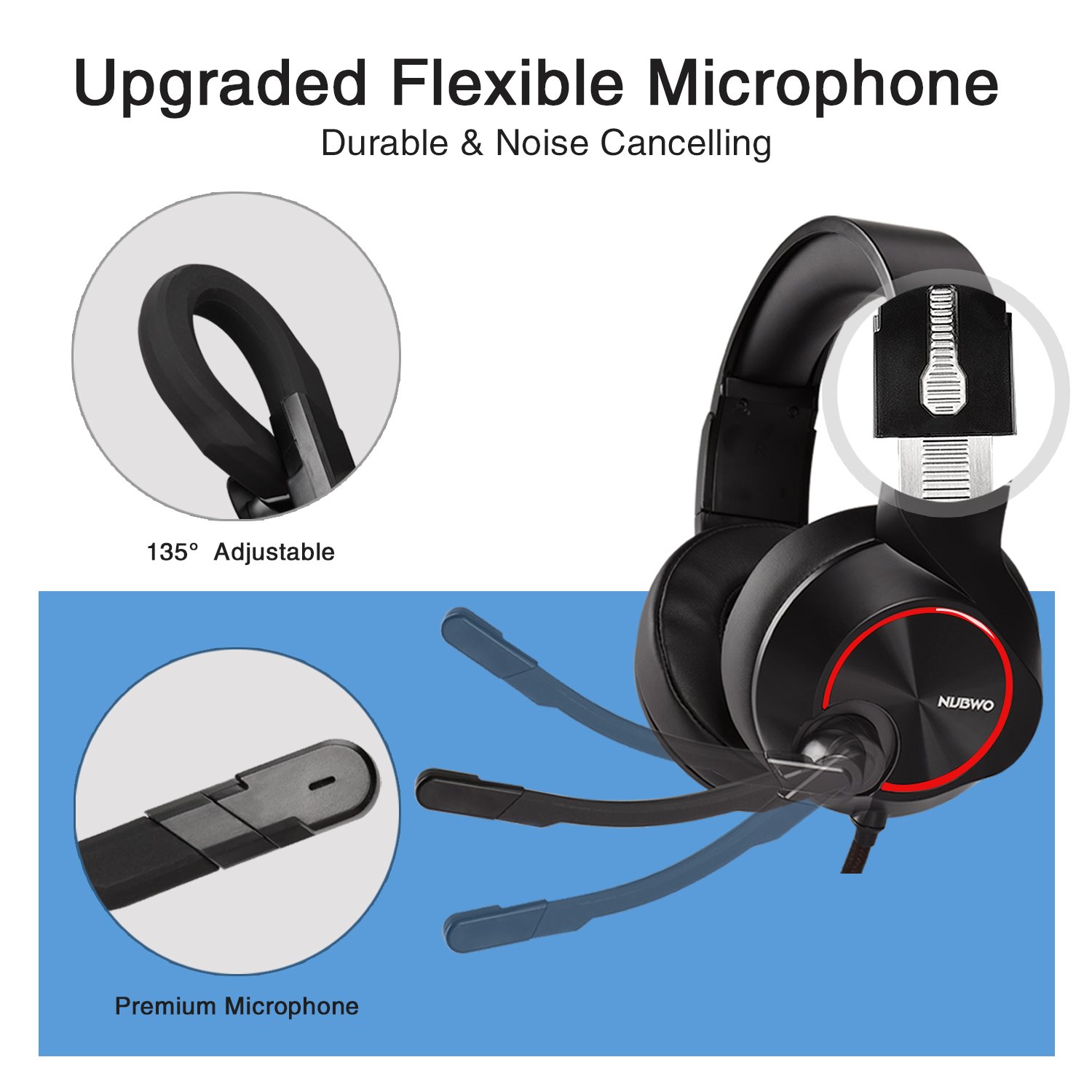 Gaming Headset PS4 3.5mm Wired Stereo Comfort Over-Ear Gaming Headphones with Noise Canceling Mic and Volume Control for Xbox one PC PS4 Smartphones Tablet Computer