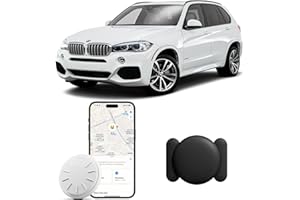 ZFSJTAG Car GPS Tracking Device for Vehicles, 1PCS Real Time GPS Tracker for Car Work with Find My (iOS Only),Hidden Mini GPS Tracker,No Monthly Fee (White Tracker, Black Magnetic Case)