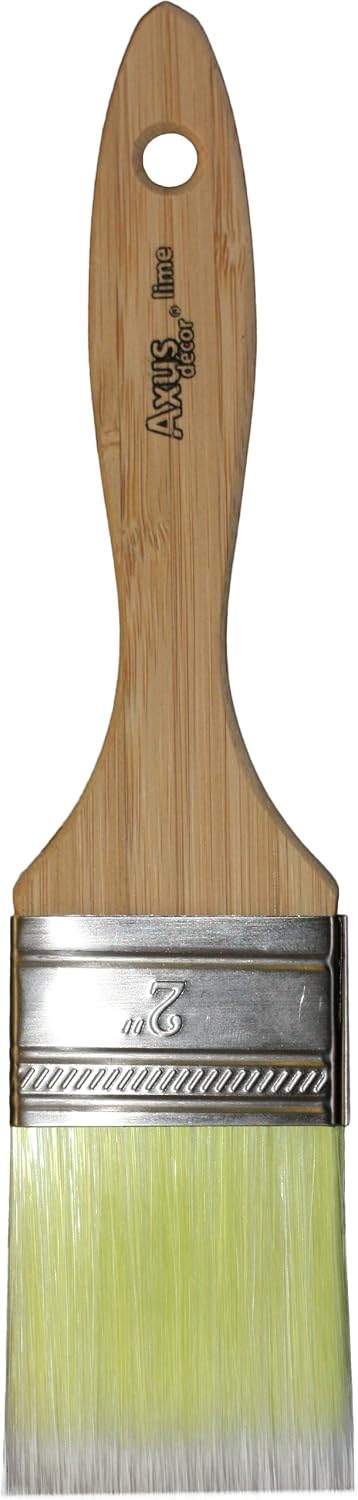 Axus Decor Wood Finishing & Varnish Brush (Lime Series), 2"/50mm, For Applying All Stains & Lacquers Without Dripping