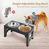 Polegas Upgraded Raised Dog Bowl with Stand 2 Bowls 5 Height Adjustable view 3