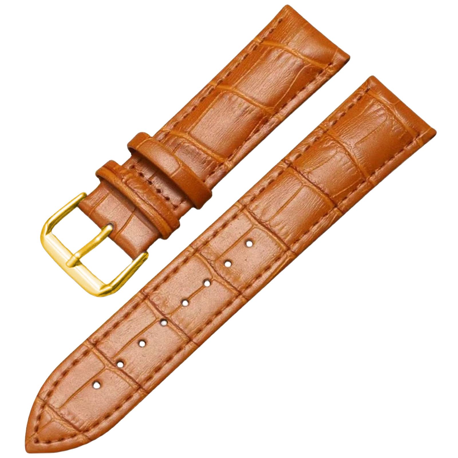 Photo 1 of Aoeiwv Genuine Leather Watch Bands Quick Release Soft Calfskin Alligator Embossed Leather Strap Business Casual Universal Replacement Band 12/13/14/15/16/17/18/19/20/21/22/23/24mm for Men Women