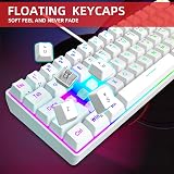 Snpurdiri 60% All-White Keyboard RGB Backlit UK Layout USB-C Cable view 4